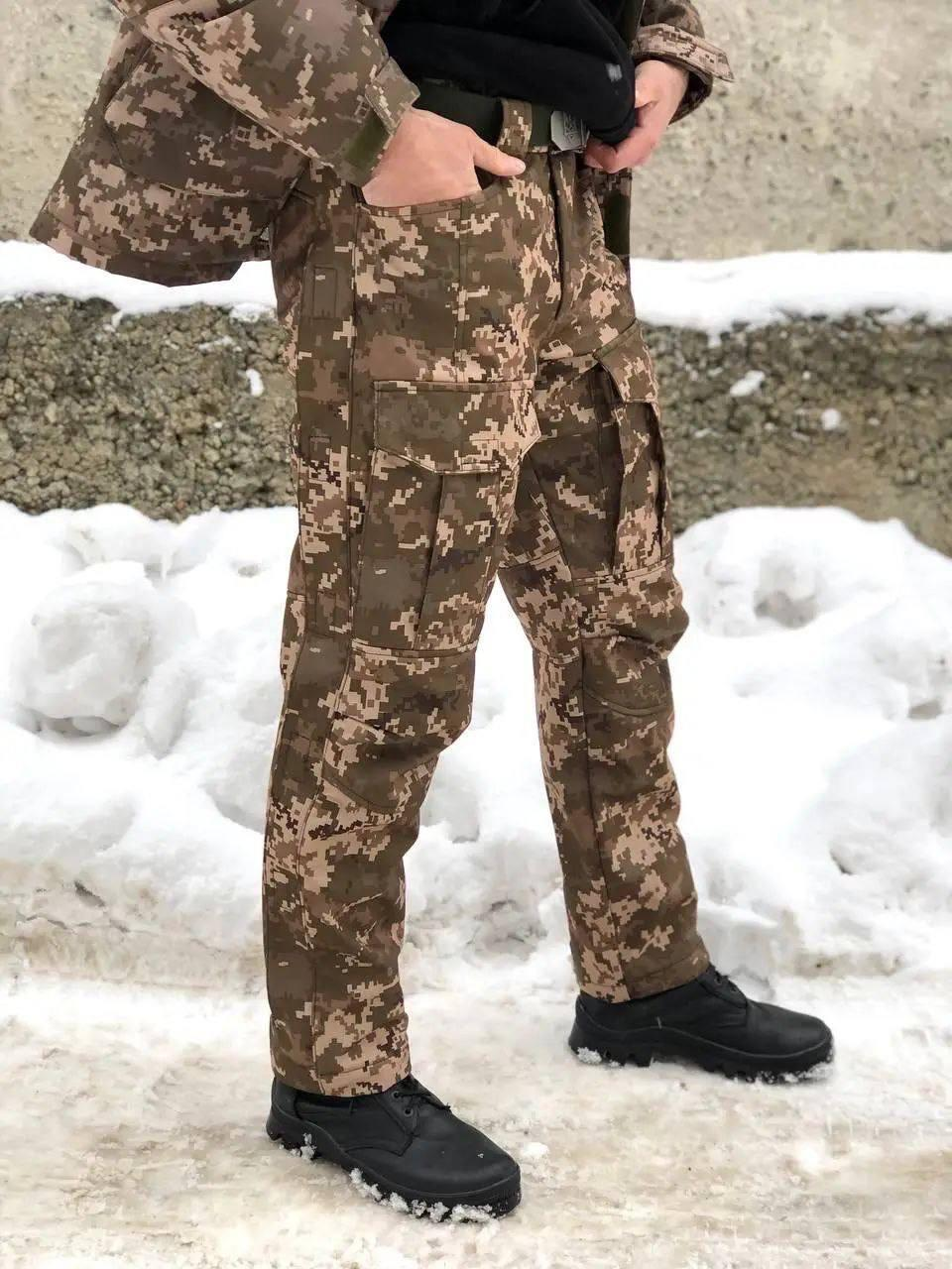 Зимові штани Піксель Soft Shell Viking Блискавка по довжині