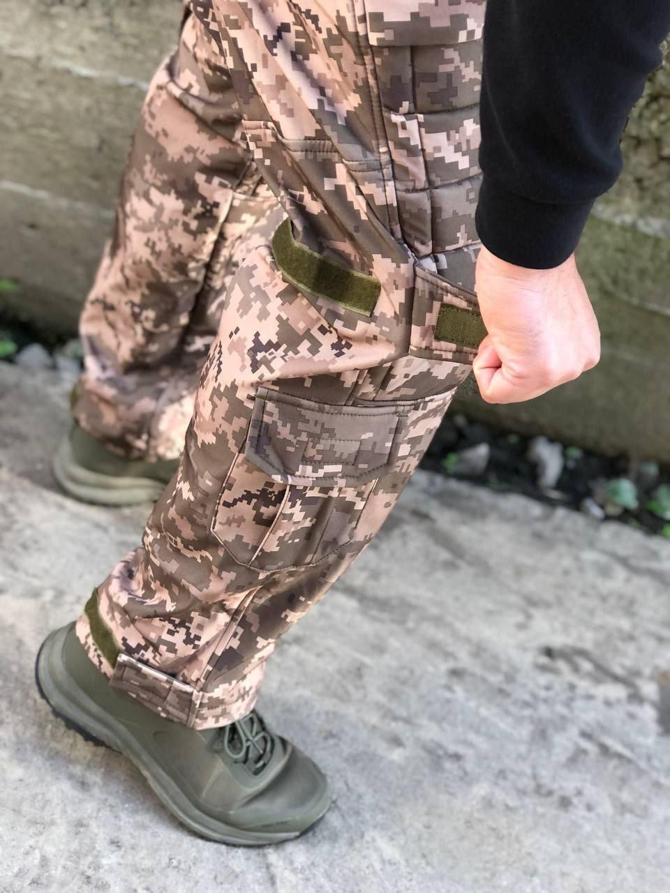 Штани Soft Shell Піксель на флісі VIKING Посилення Колін