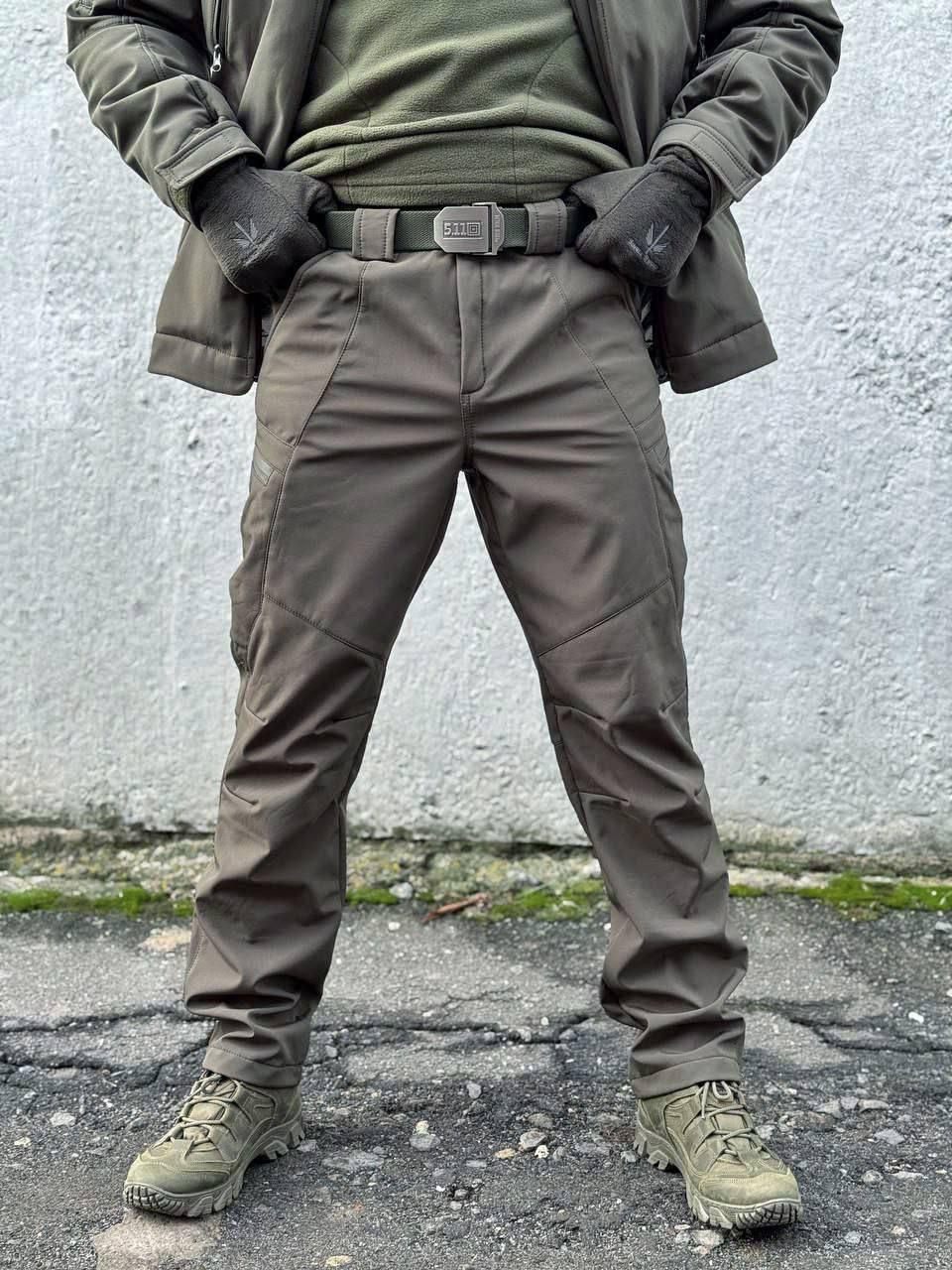 Штани Soft Shell Олива Viking 2.0 Поселений матеріал та нитка