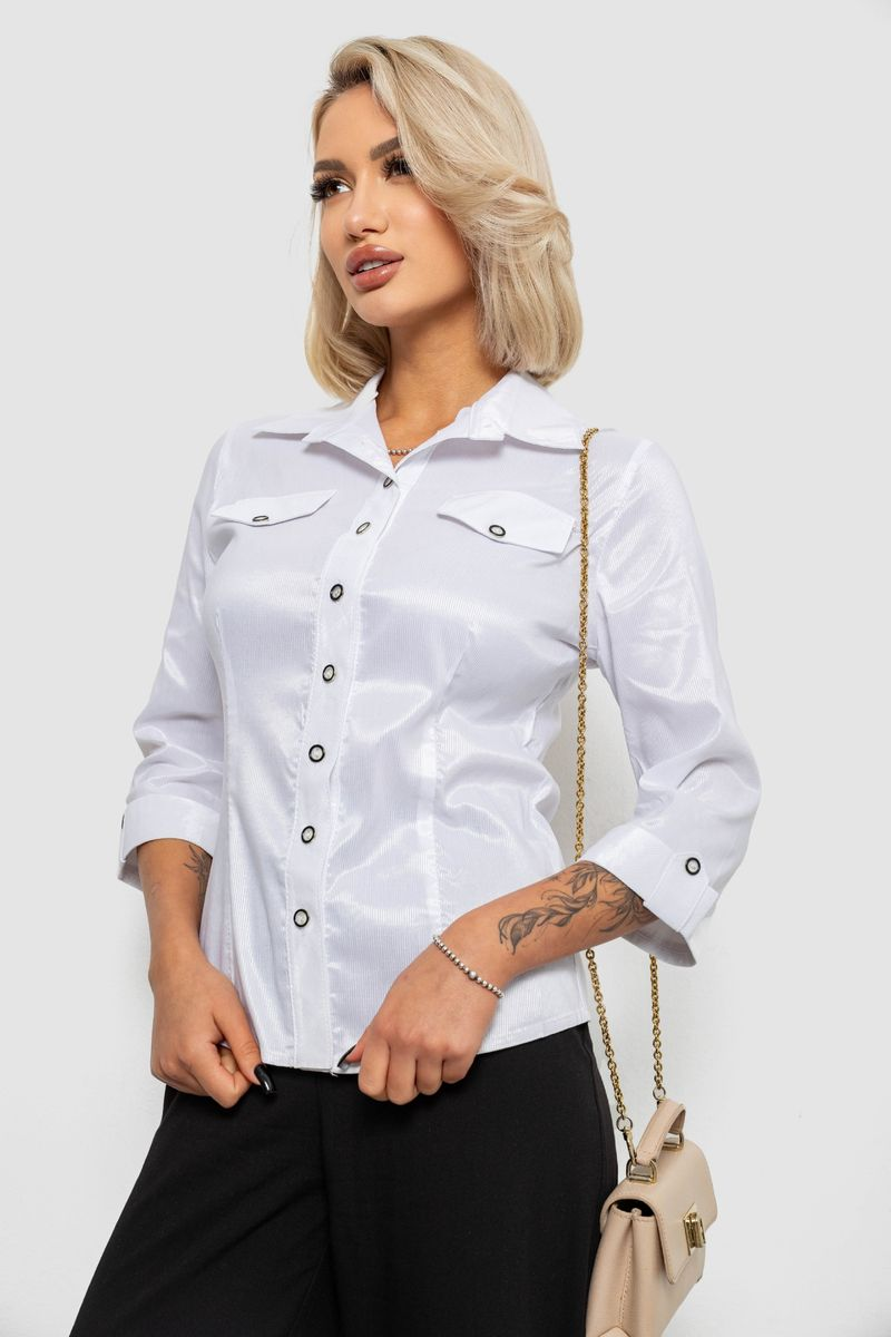 Сорочка класична в смужку, колір білий, 230R643-3