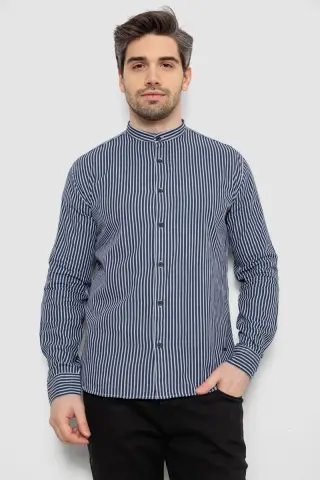 Сорочка чоловіча в смужку, колір синій, 186R2091