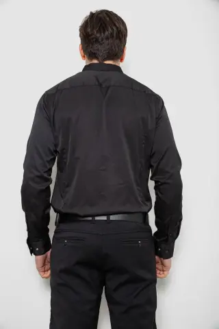 Сорочка чоловіча однотонна, колір чорний, 186R6917