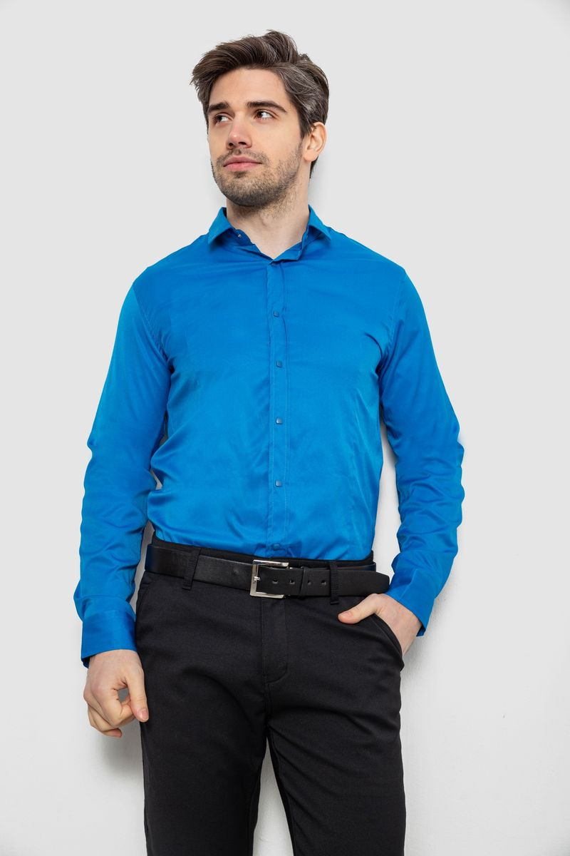 Сорочка чоловіча однотонна, колір блакитний, 186R6917
