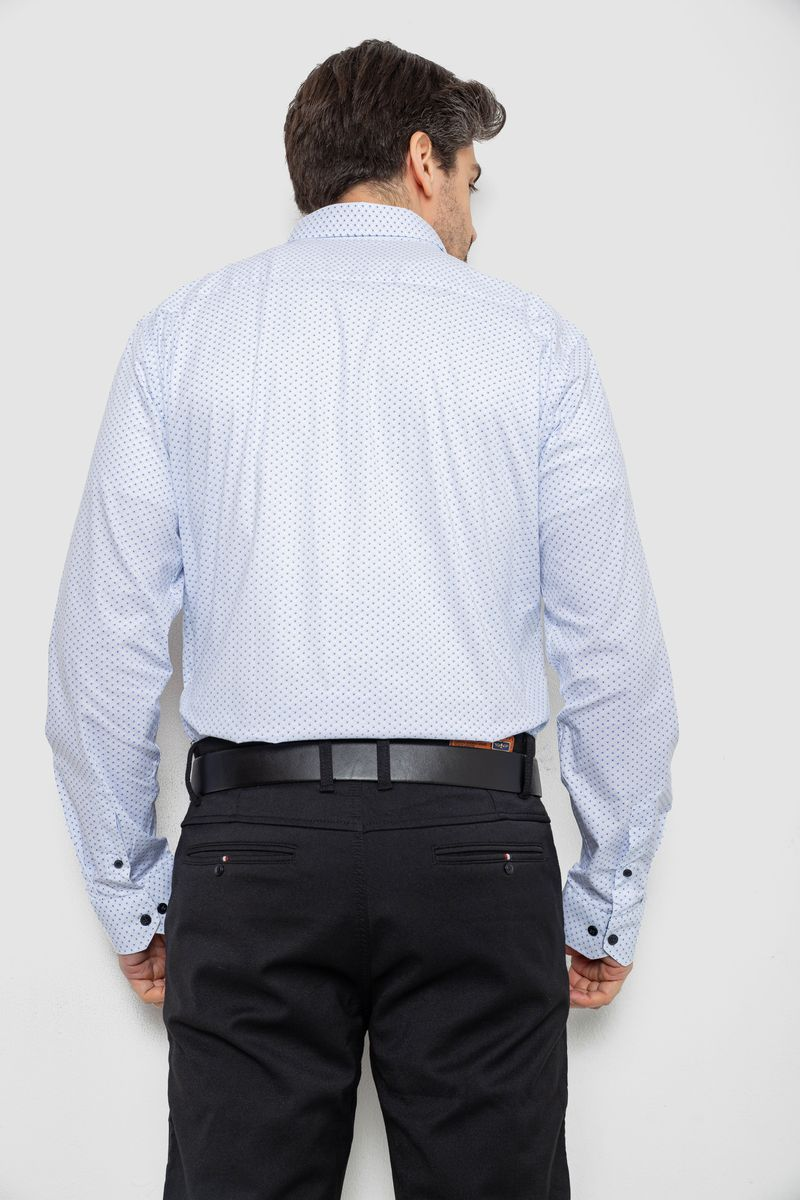 Сорочка чоловіча однотонна з принтом, колір білий, 186R2011