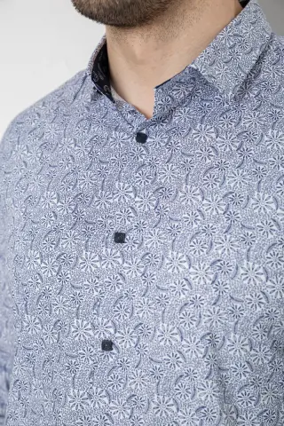 Сорочка чоловіча з принтом, колір сірий, 186R2020