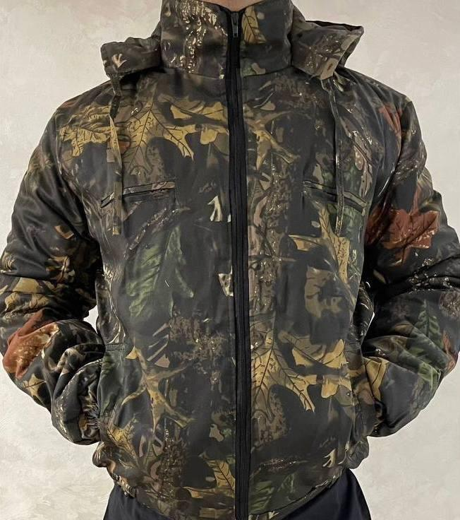 Short winter bushel jacket with elastic cuffs on fleece Oak