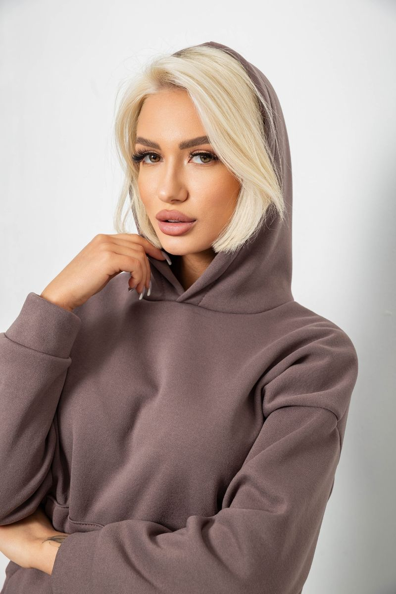 Спортивний костюм жіночий на флісі, колір мокко, 257R87