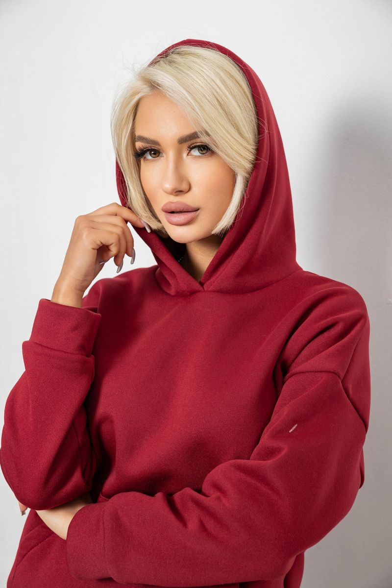 Спортивний костюм жіночий на флісі, колір бордовий, 257R87