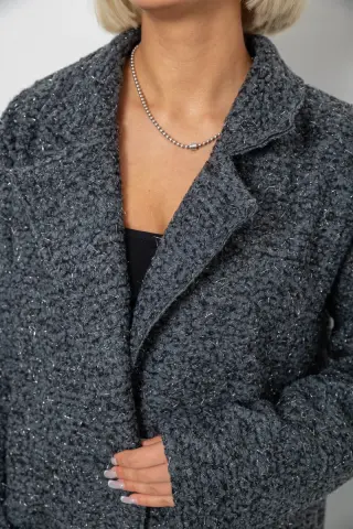 Пальто жіноче без підкладки, колір сірий, 257R99