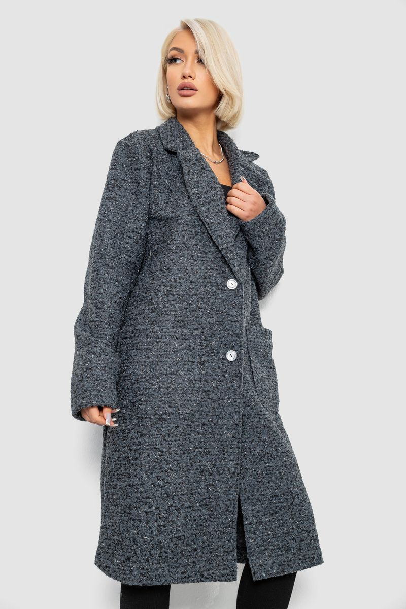 Пальто жіноче без підкладки, колір сірий, 257R99