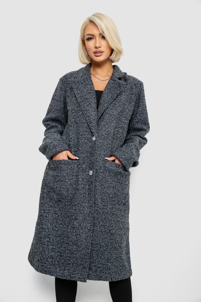 Пальто жіноче без підкладки, колір сірий, 257R99