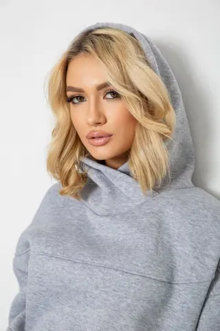 Спортивний костюм жіночий на флісі, колір світло-сірий, 247R10765-1