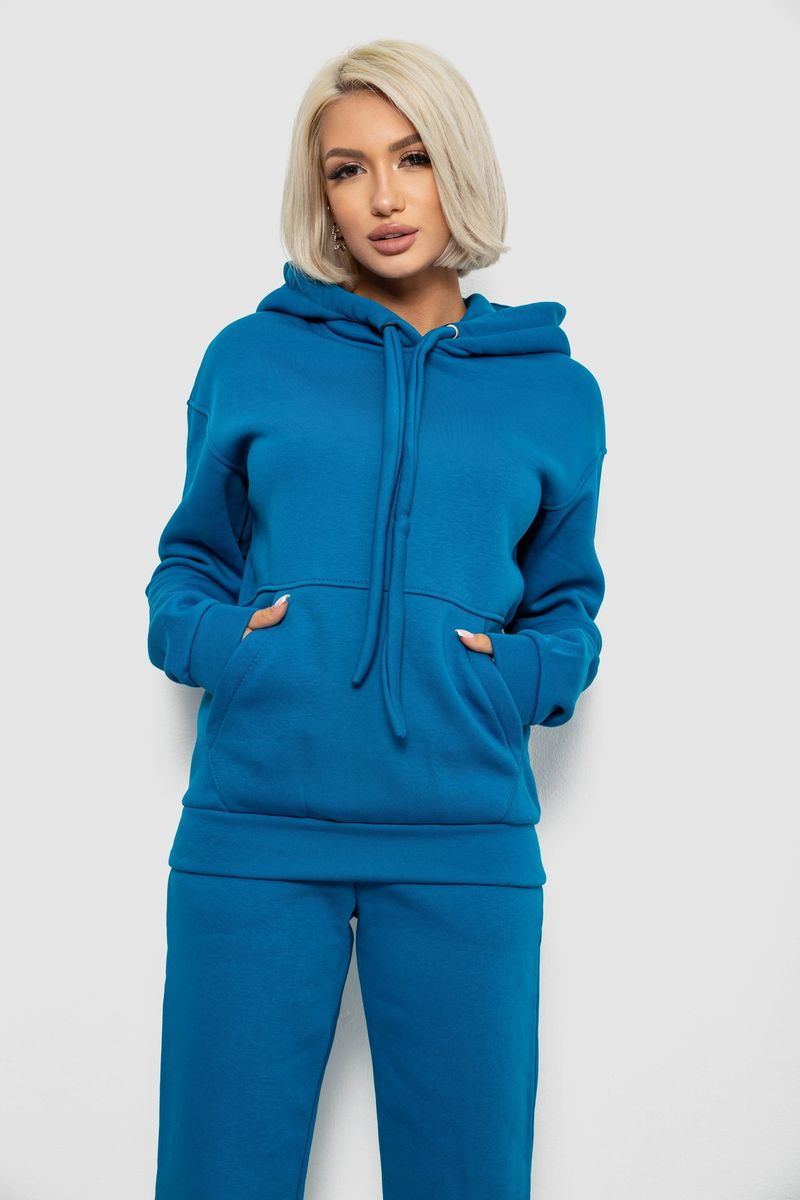 Спортивний костюм жіночий на флісі, колір бірюзовий, 247R2039