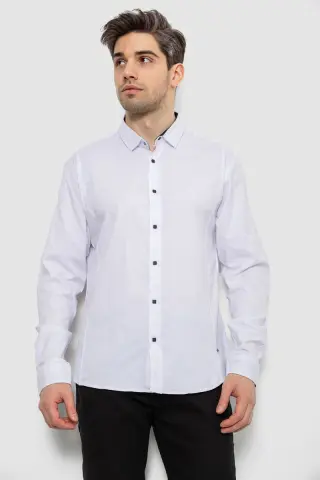 Сорочка чоловіча однотонна, колір білий, 186R6917-1