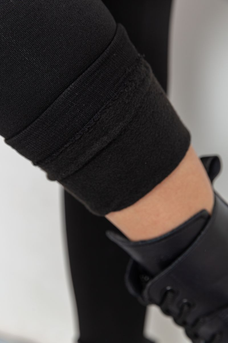 Лосіни безшовні на флісі, колір чорний, 139RW822