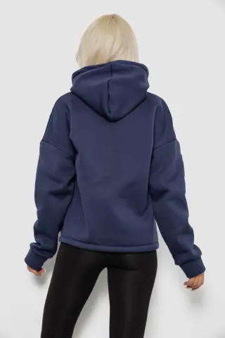 Худі жіночий з капюшоном на флісі, колір синій, 257R335