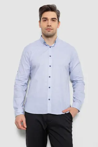 Чоловіча сорочка з принтом, колір блакитний, 186R7071