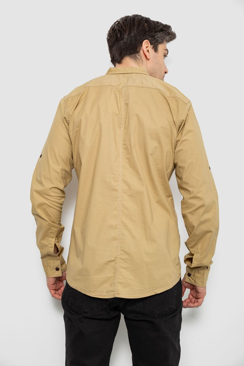 Сорочка чоловіча, колір бежевий, 186R01-2