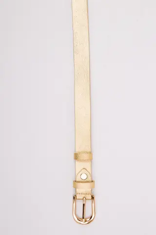 Жіночий ремінь з еко-шкіри, колір Золотистий, 196RL2010W22