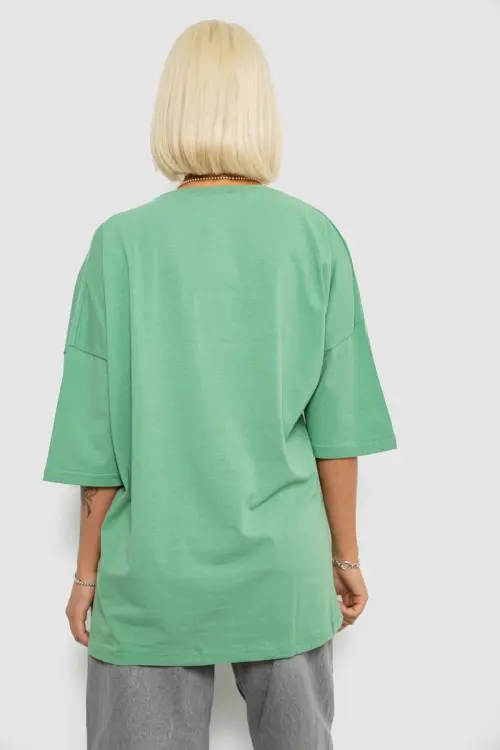 Футболка жіноча з принтом, колір оливковий, 244R3008-1