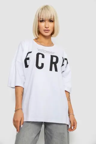 Футболка жіноча з принтом, колір білий, 244R3008-1