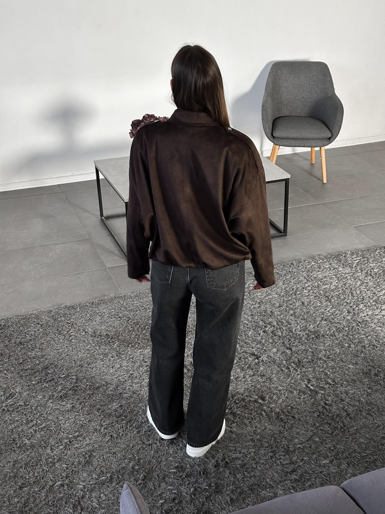 Brown suede bomber jacket