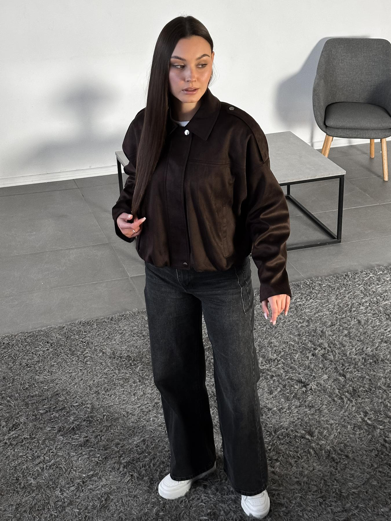 Brown suede bomber jacket