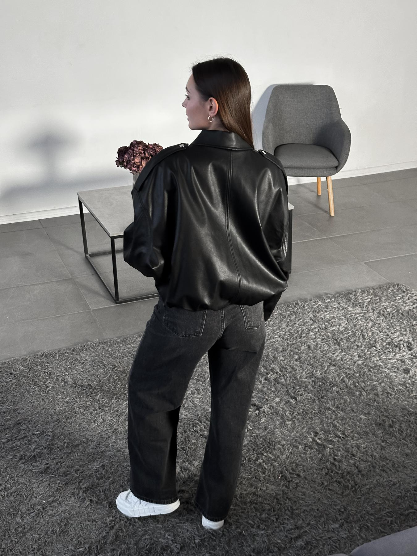 Black Leather Bomber