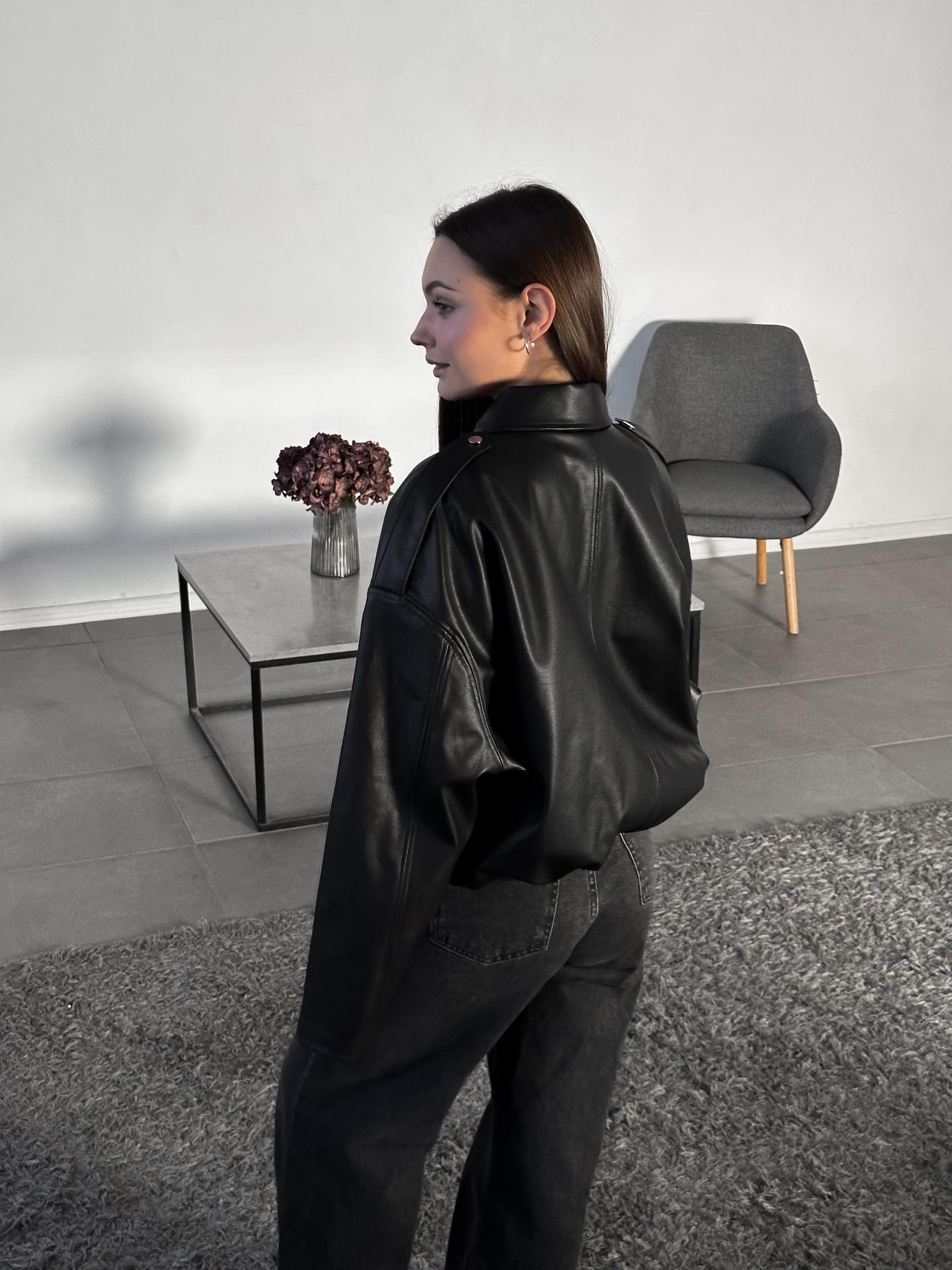 Black Leather Bomber
