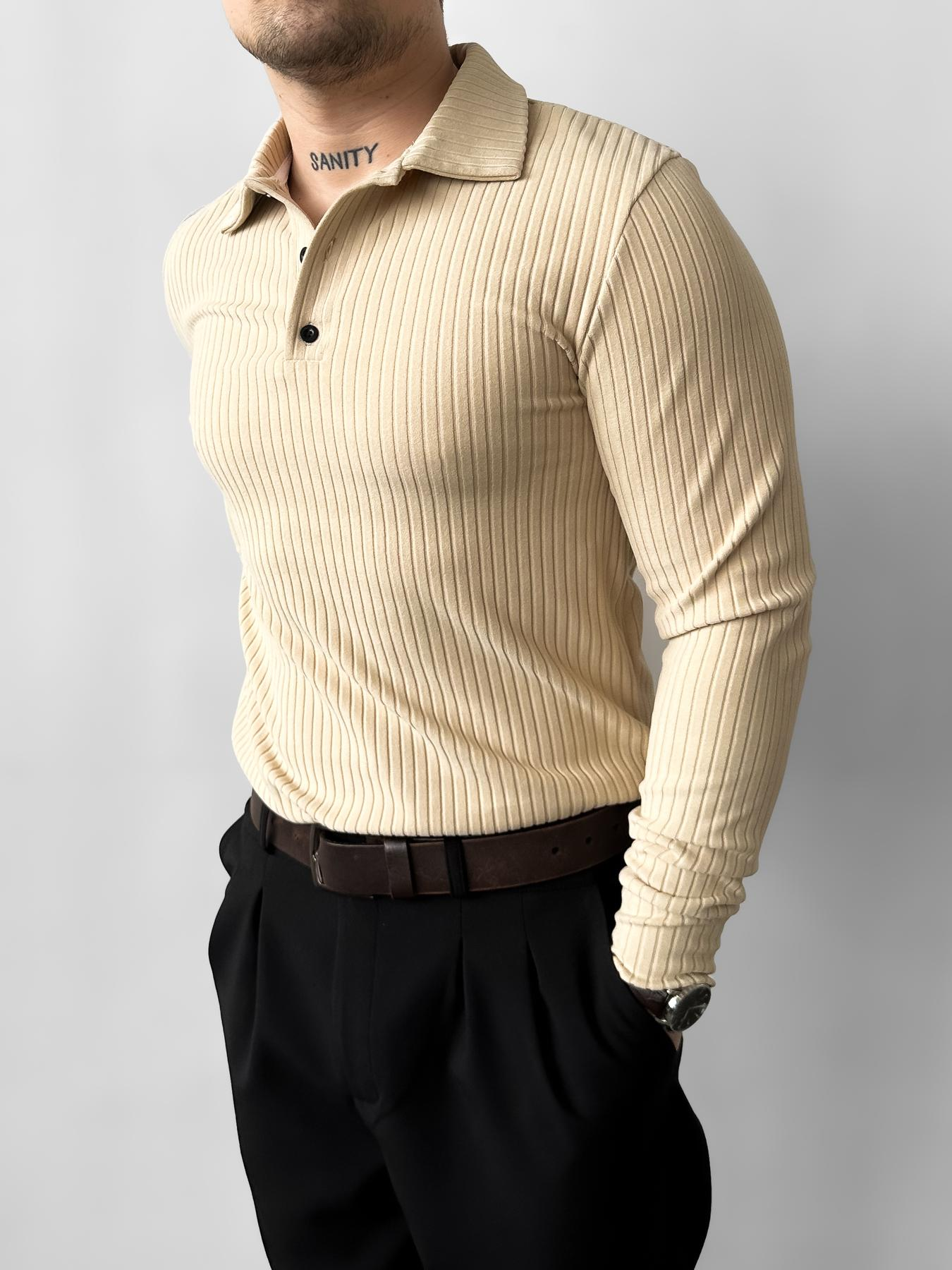Black polo with long milk sleeves