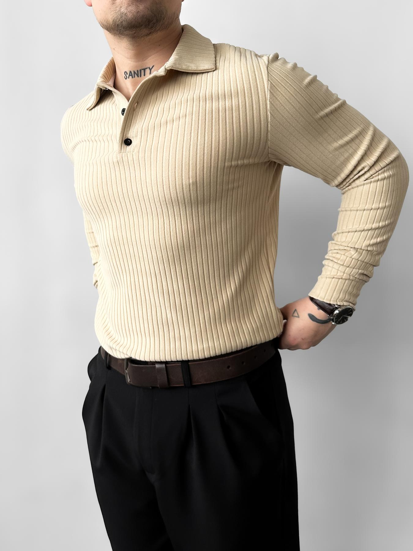 Black polo with long milk sleeves