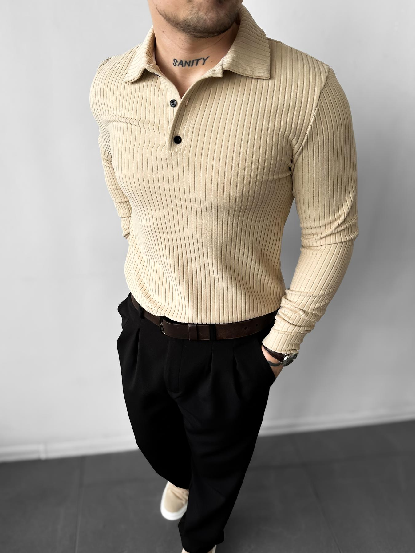 Black polo with long milk sleeves
