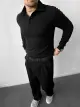 Black Long-Sleeve Polo Shirt - Photo 1