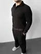 Black Long-Sleeve Polo Shirt - Photo 4