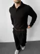 Black Long-Sleeve Polo Shirt - Photo 5