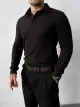 Black Long-Sleeve Polo Shirt - Photo 3