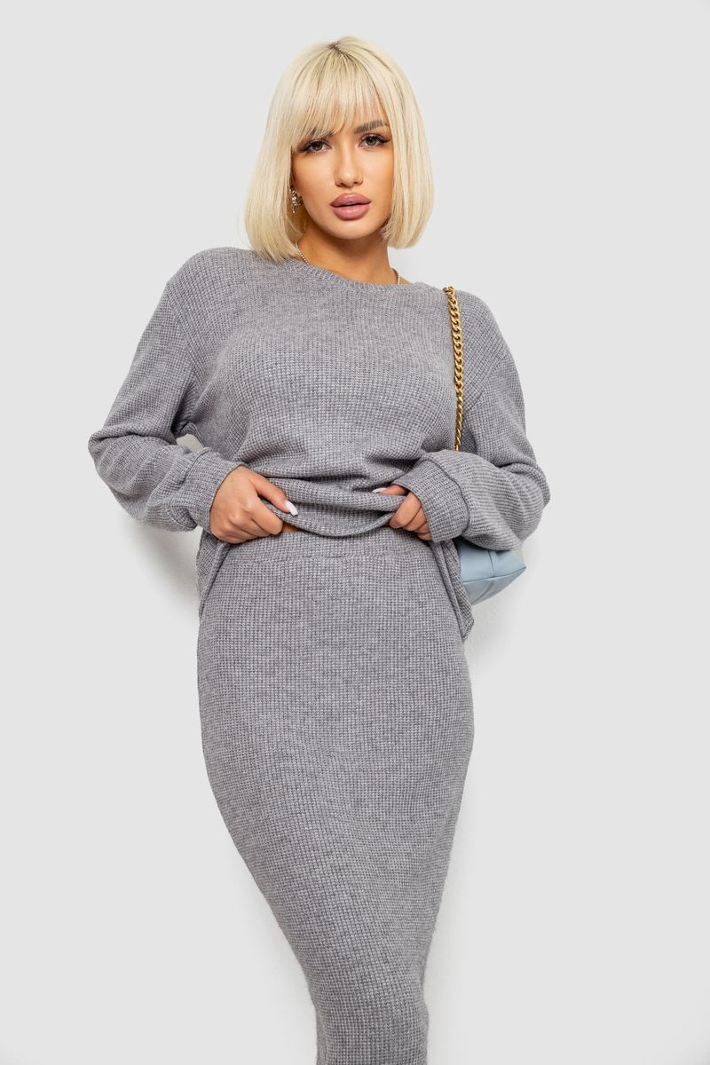 Костюм жіночий повсякденний, колір сірий, 257R130