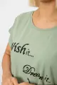 Футболка жіноча з принтом, колір оливковий, 244R3004 - Фото 5