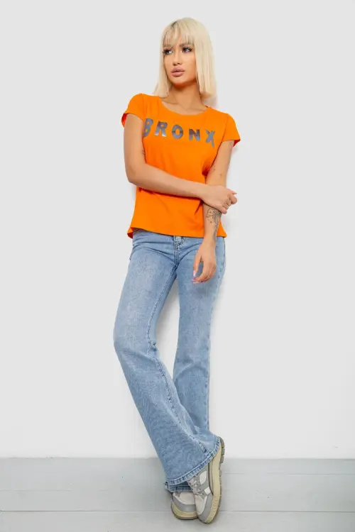 Футболка жіноча з принтом, колір помаранчевий, 244R2038