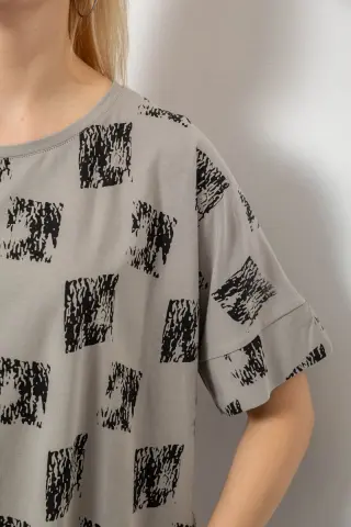 Футболка жіноча з принтом, колір сірий, 244R4015