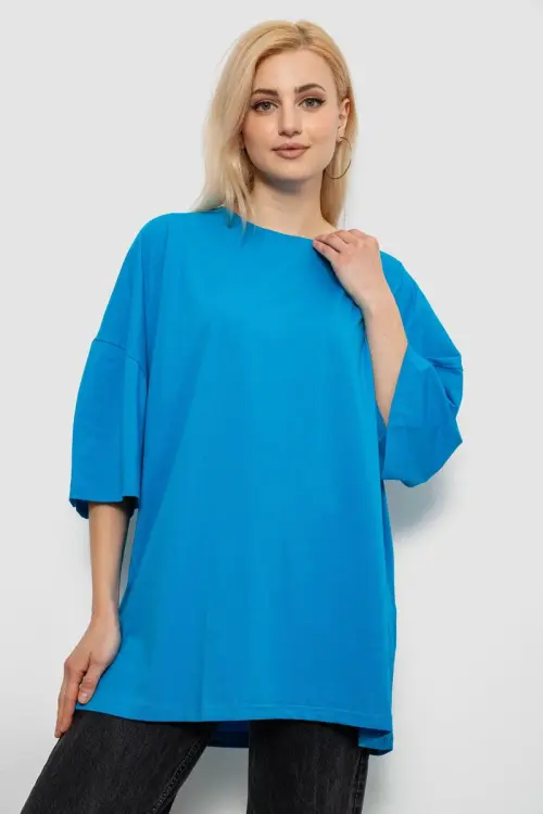 Футболка жіноча однотонна, колір блакитний, 244R3018