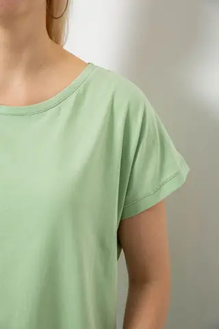 Футболка жіноча однотонна, колір оливковий, 244R2300
