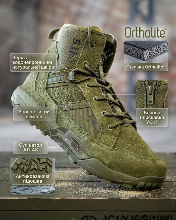 Літні тактичні Черевики 5.11 MIDLE олива