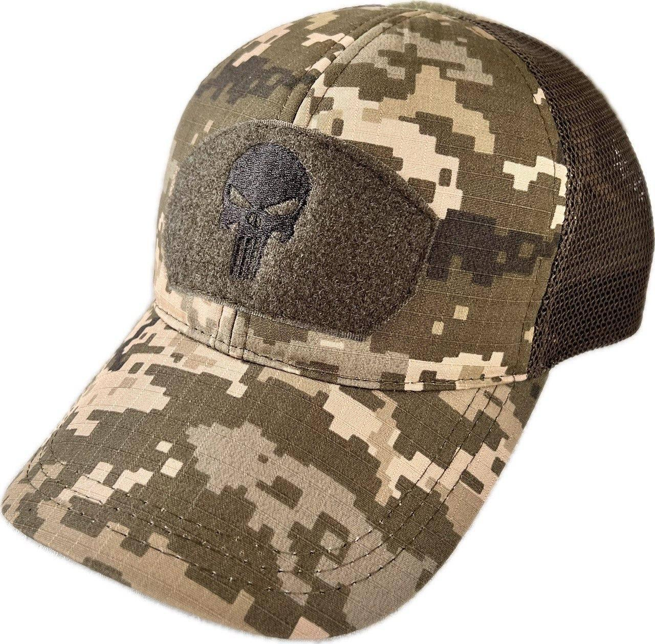 Tactical Military Baseball Cap with Mesh Punisher Pixel