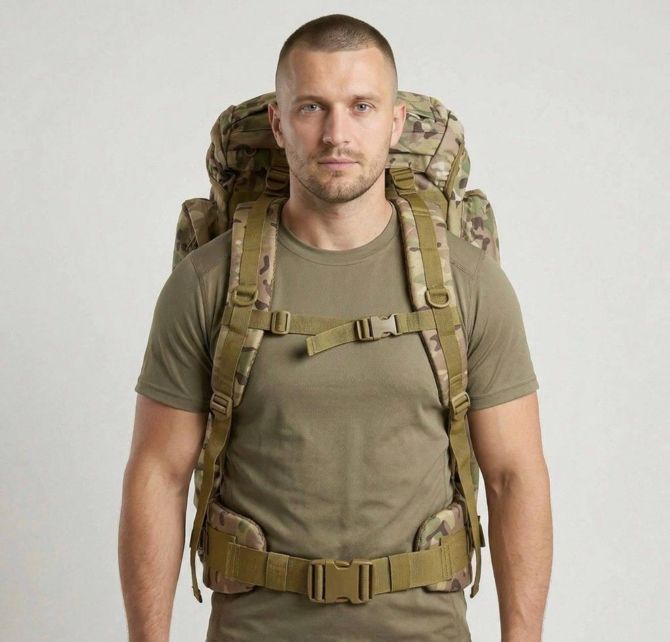 Рюкзак тактичний Yakeda з рамою 65л, MultiCam