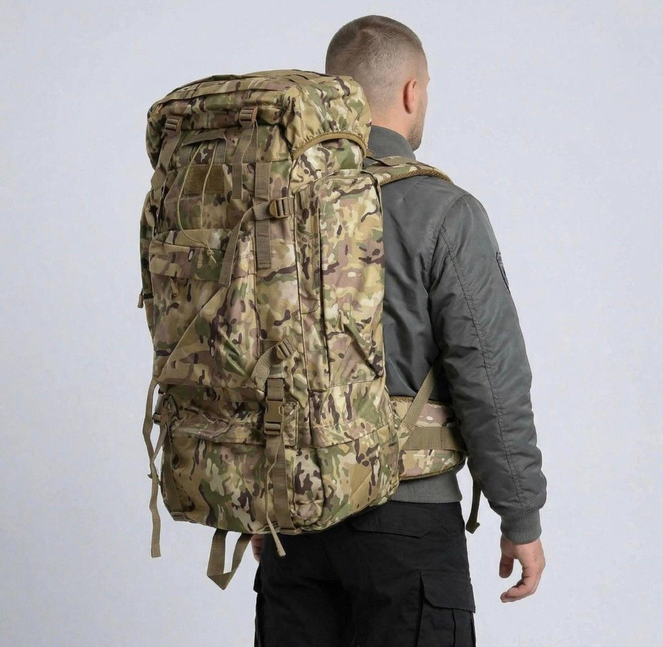 Tactical backpack with plastic overlays 100L, MultiCam