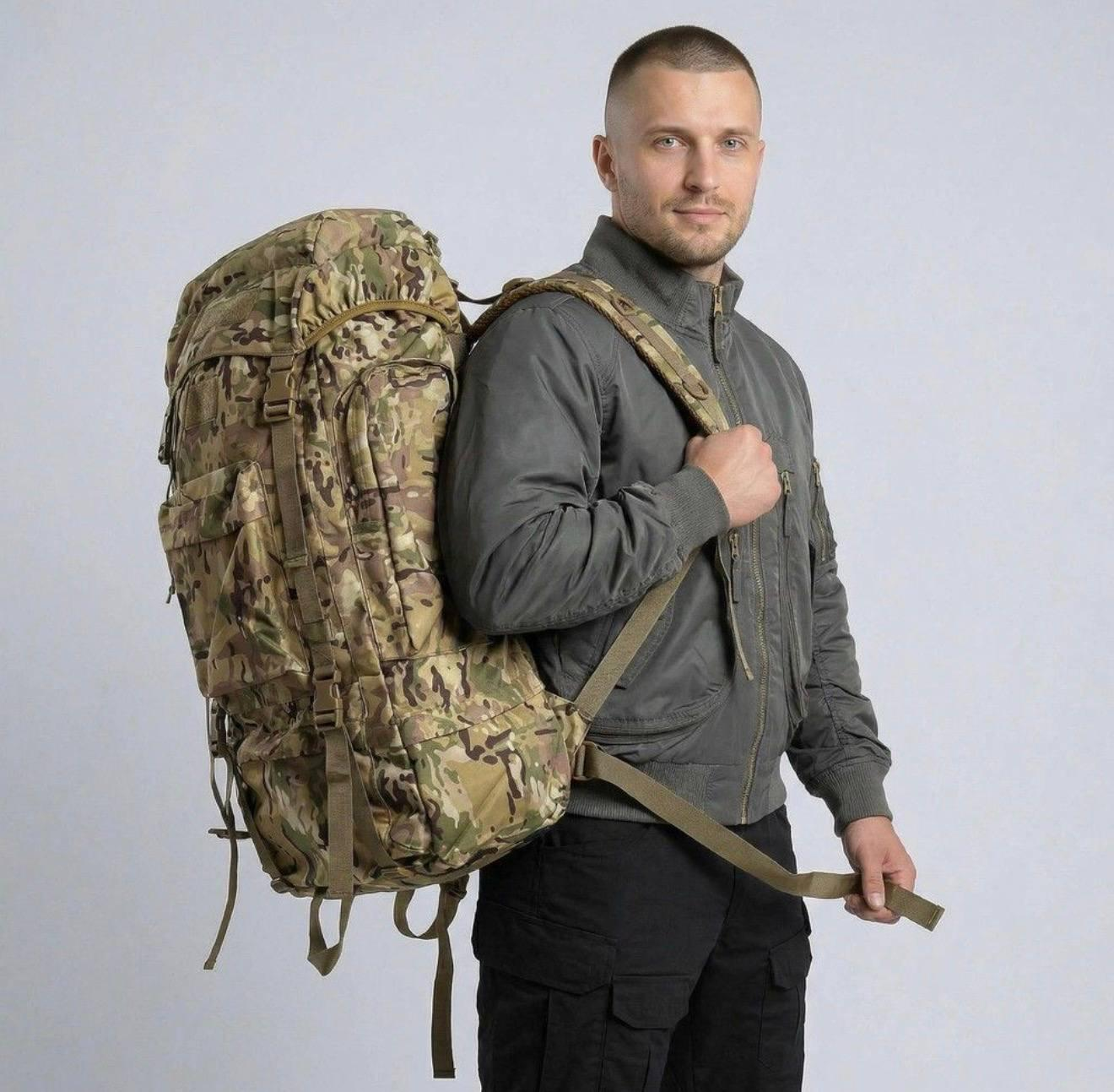 Tactical backpack with plastic overlays 100L, MultiCam