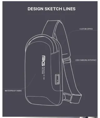 Оригінальний рюкзак з однією лямкою Сумка слінг Bange 7221 9.7' з USB + Micro USB