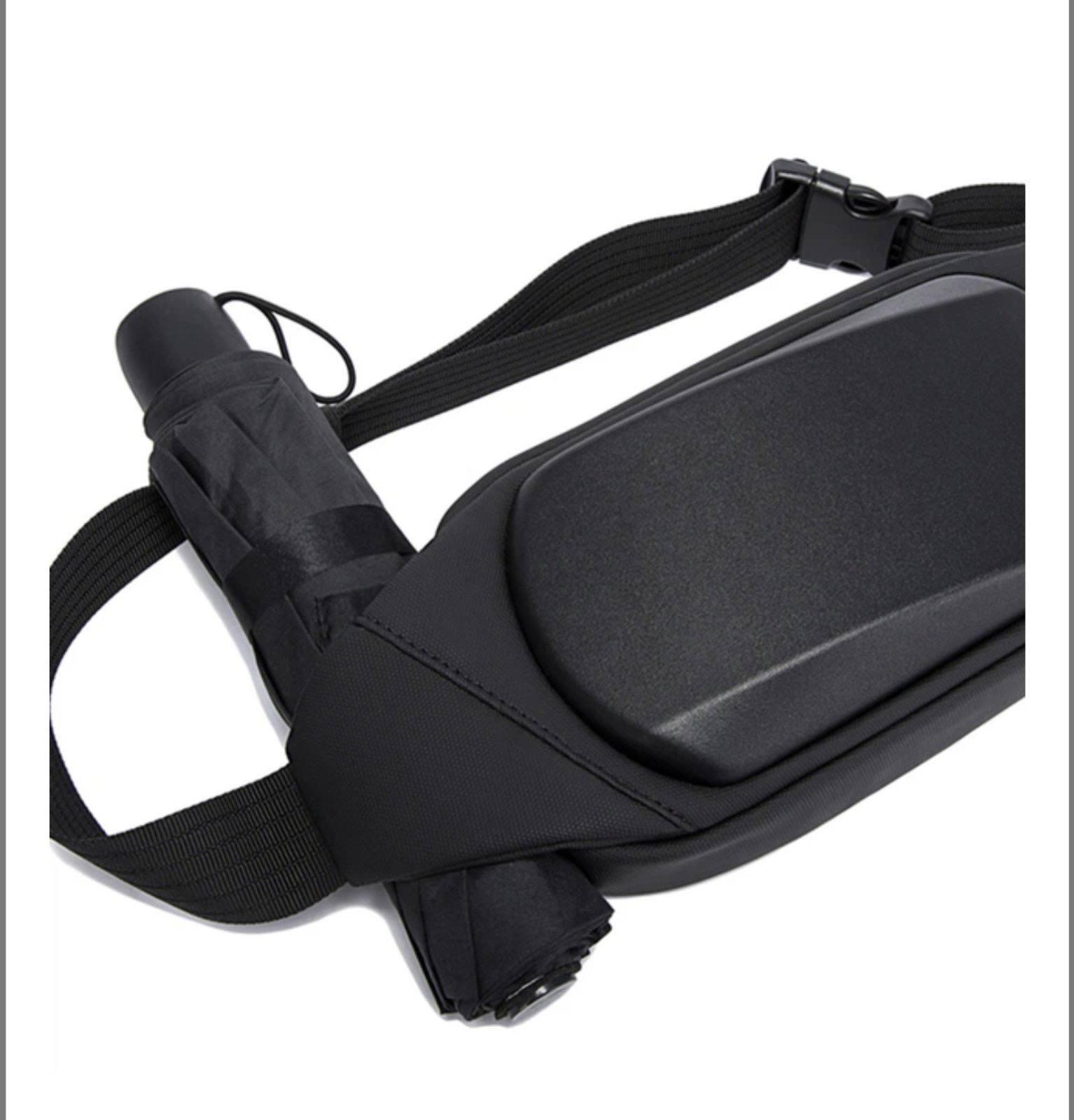 Оригінальна сумка слінг з однією лямкою Bange 7266 Чорна (BGS7266 Black) із захисним каркасом