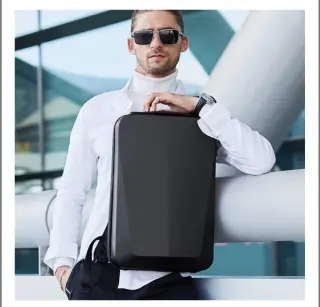 Рюкзак Bange з кодовим замком, чоловічий, міський c USB, для техніки, ноутбука до 15.6″, з твердим корпусом Чорний